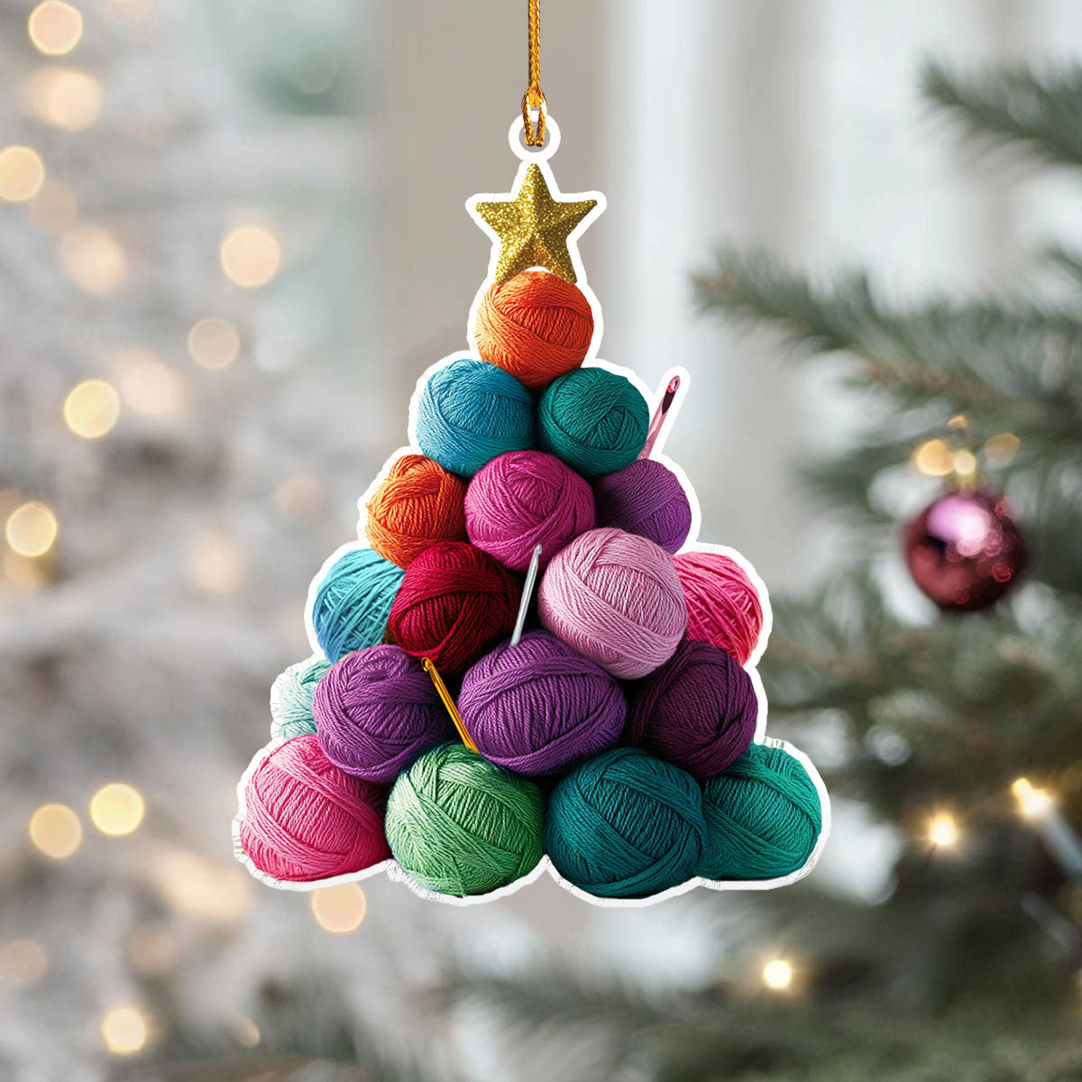 Acrylic Ornament Crochet Lovers Christmas Ornament for Merch Lovers