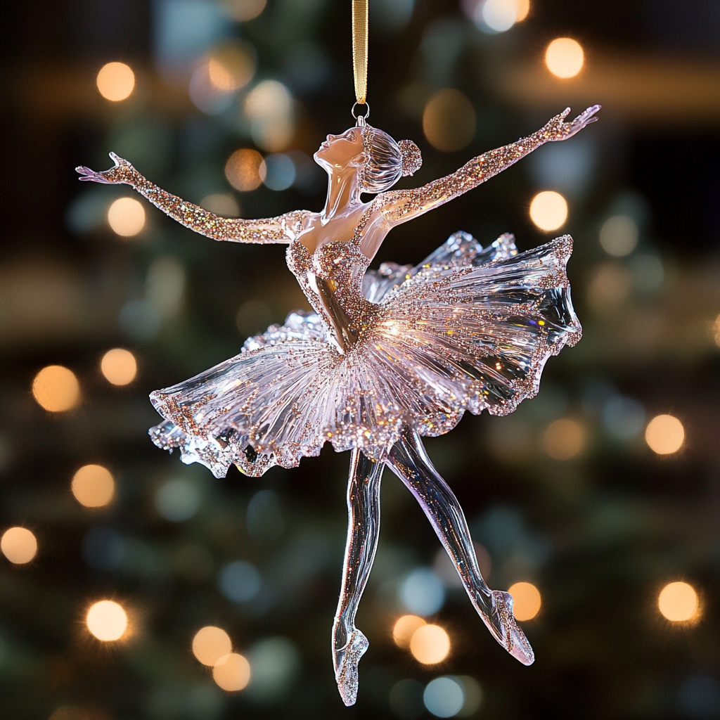 Acrylic Ornament Crystal Ballerina Dance Cozy Christmas Tree Decoration