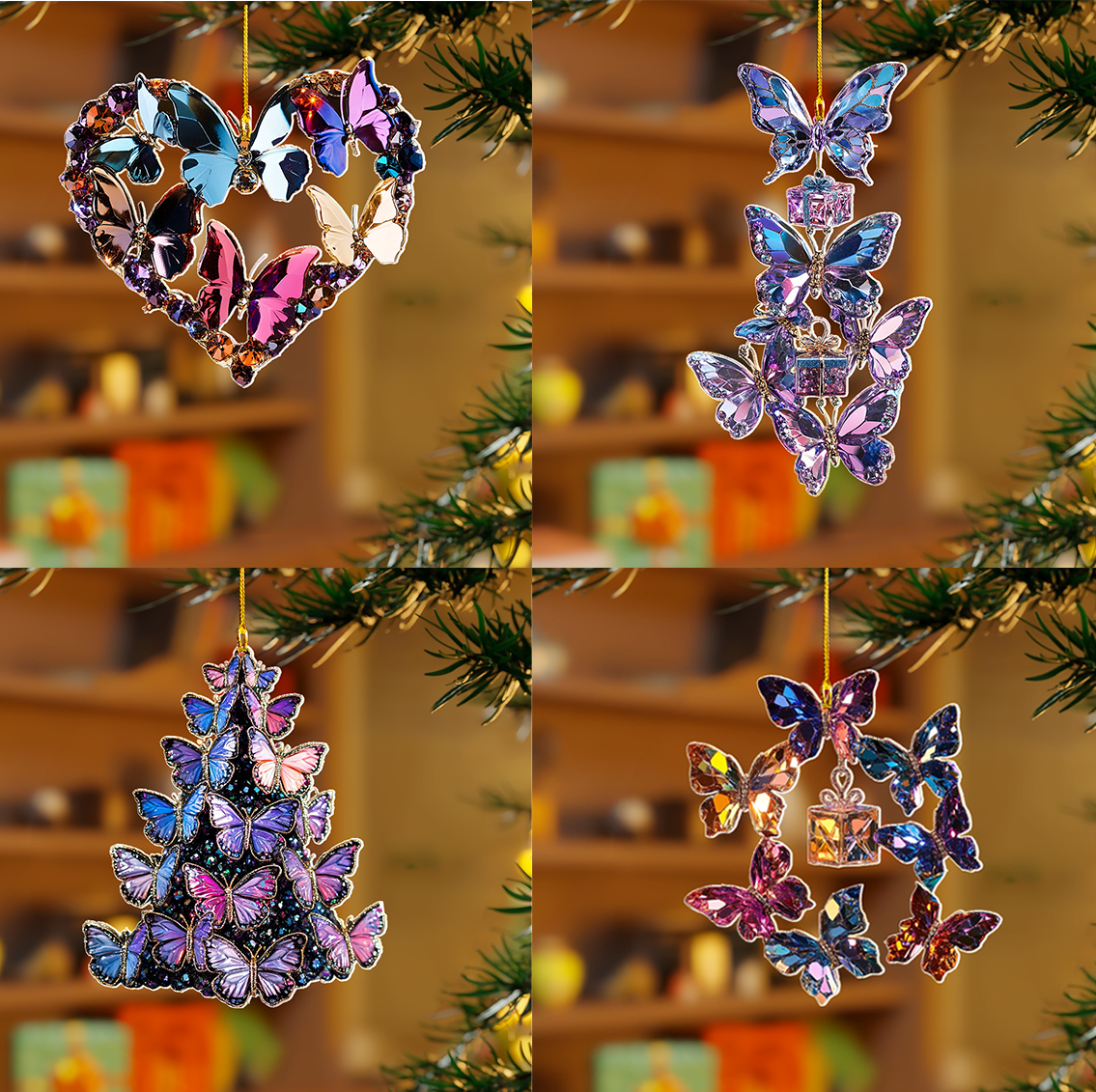 Acrylic Ornament Crystal Butterfly Memorable Family Ornament