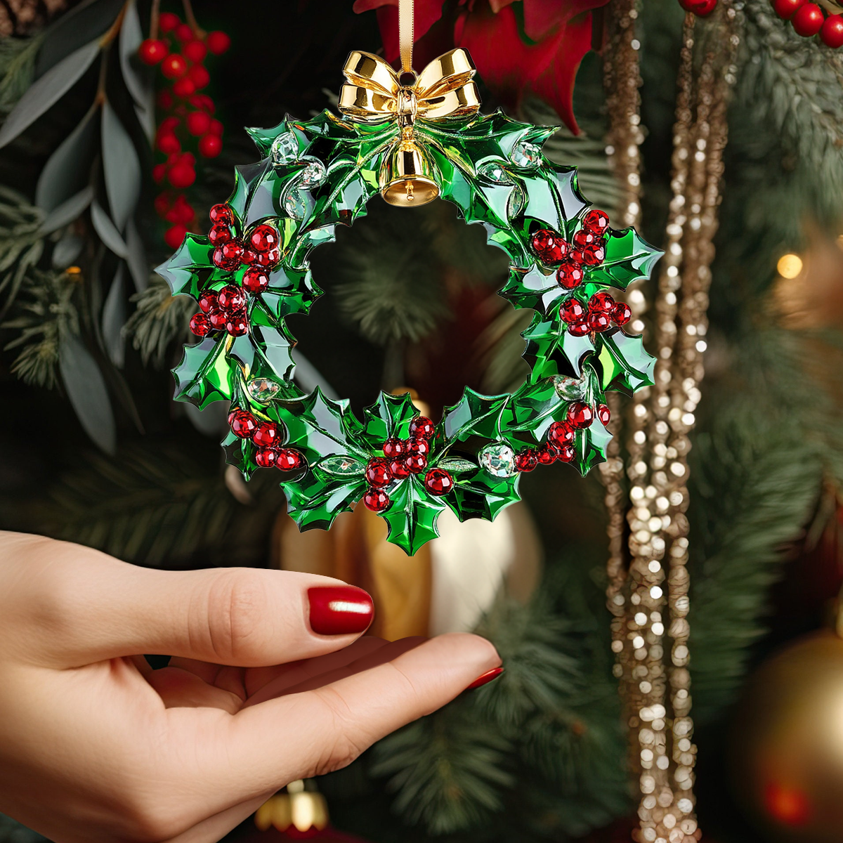 Acrylic Ornament Crystal Christmas Elements Festive Merch Ornament Design