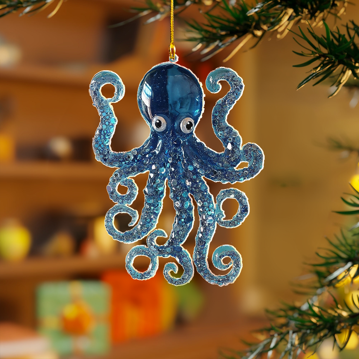Acrylic Ornament Crystal Octopus Charming Ornament For Couples