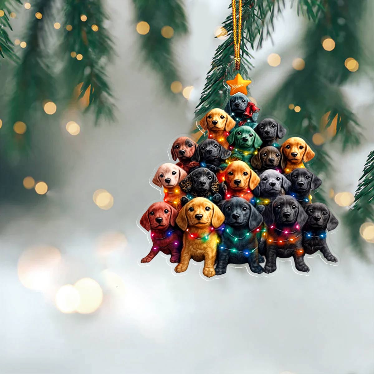 Acrylic Ornament Cuteness Overload Dachshunds Christmas Beautiful Home Ornament Gift