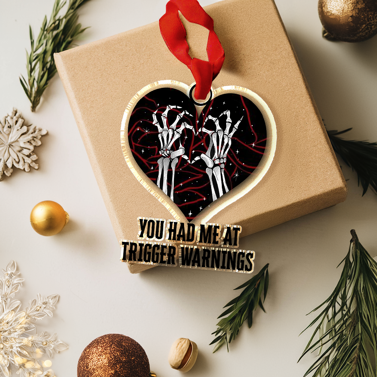 Acrylic Ornament Dark Romance Trigger Warnings Thoughtful Merch For Birthday Heartfelt Ornament For Mom