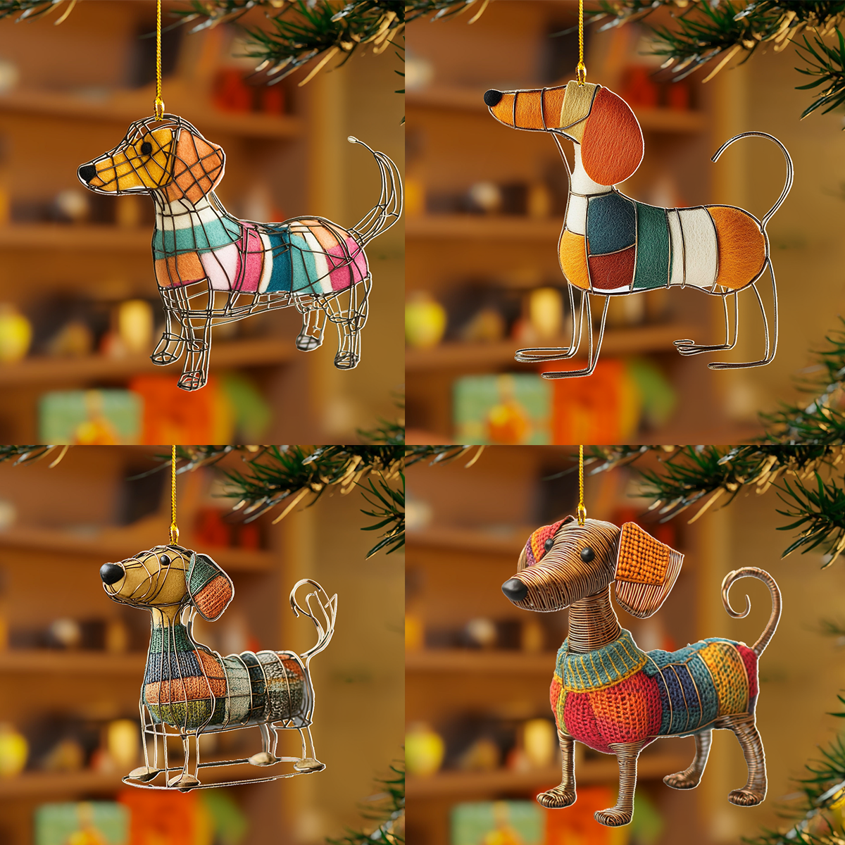 Acrylic Ornament Dashing Dachshund Delight Charming Ornament For Couples