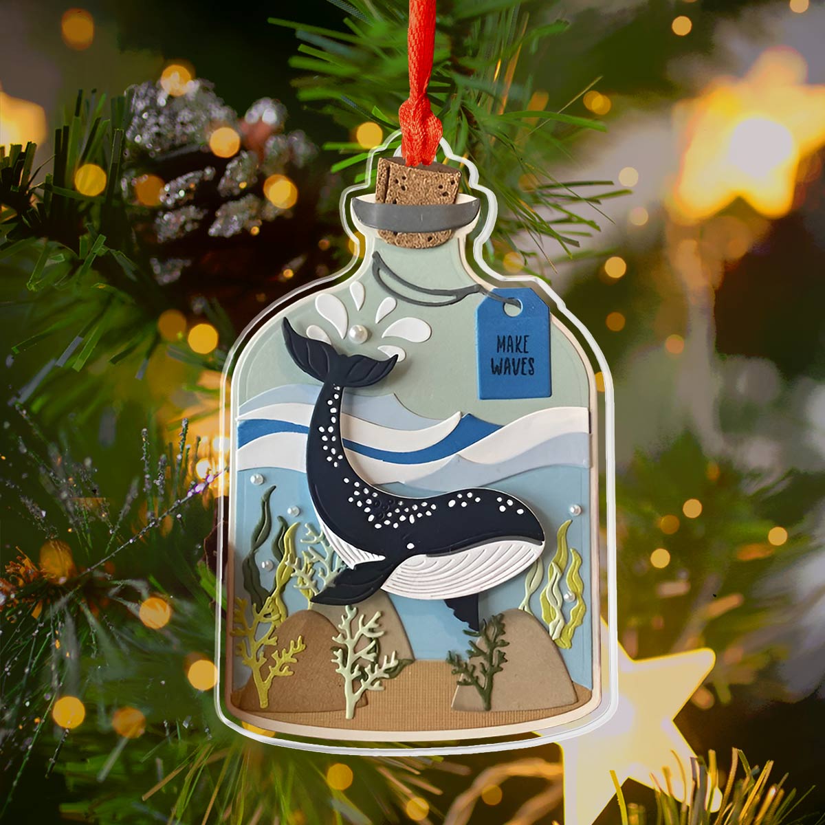 Acrylic Ornament Deep Blue Warm Winter Home Ornament