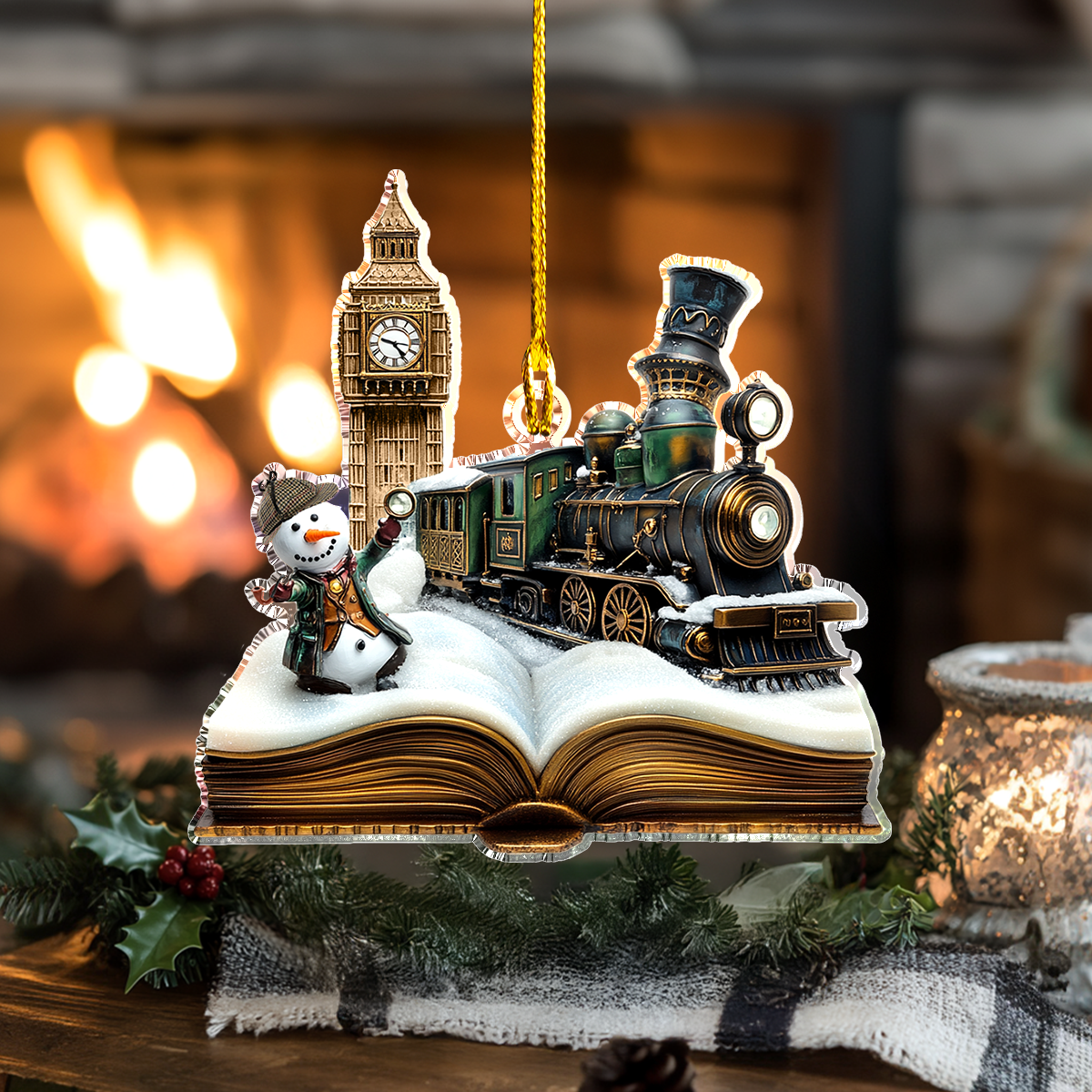 Acrylic Ornament Detective Snowman Christmas Case Magical Christmas Spirit Ornament
