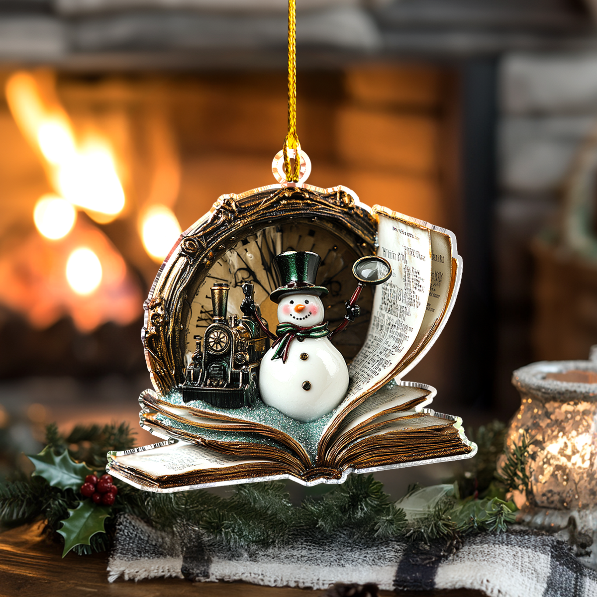 Acrylic Ornament Detective Snowman Holiday Mystery Perfect Ornament Gift For Her