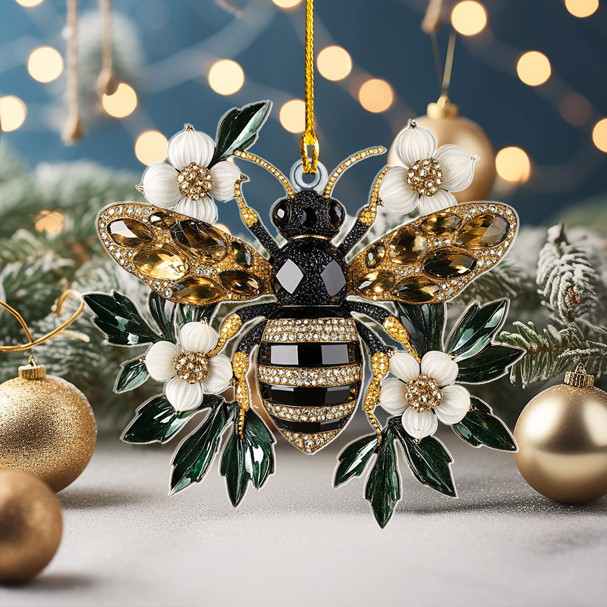 Acrylic Ornament Diamond Bee Warm Winter Home Ornament
