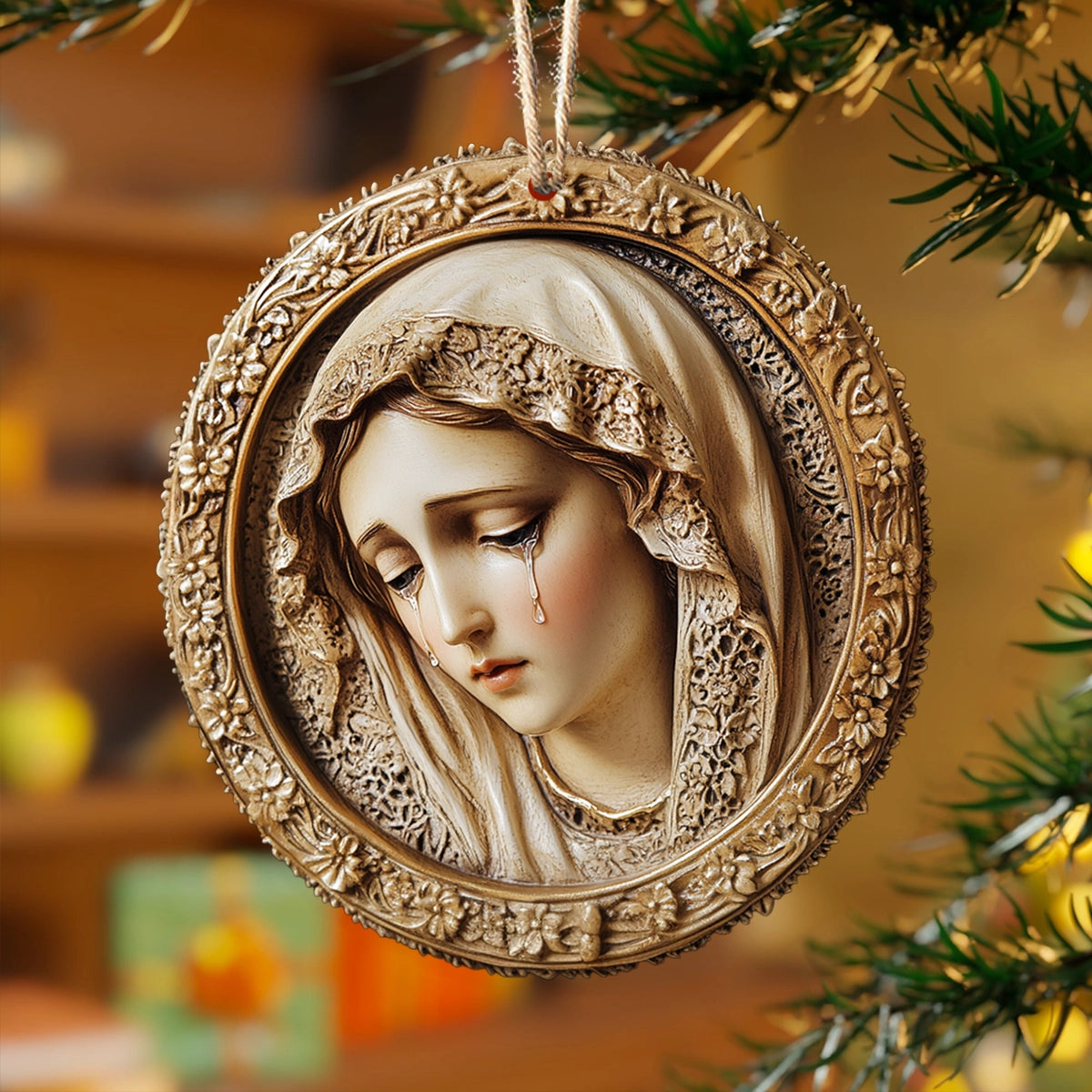 Acrylic Ornament Divine Comfort Elegant Christmas Tree Ornament Creative Printed Merch Design