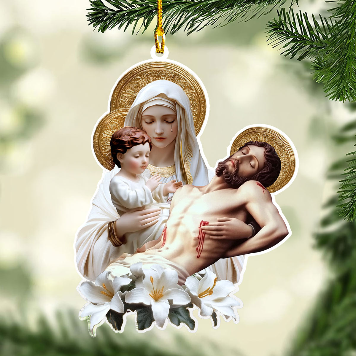 Acrylic Ornament Divine Compassion Keepsake Heartwarming Holiday Decoration