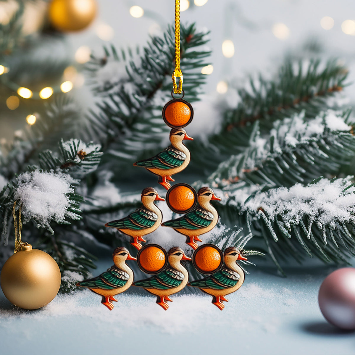 Acrylic Ornament Duck Christmas Charming Merch For Christmas Stylish Holiday Ornament Design