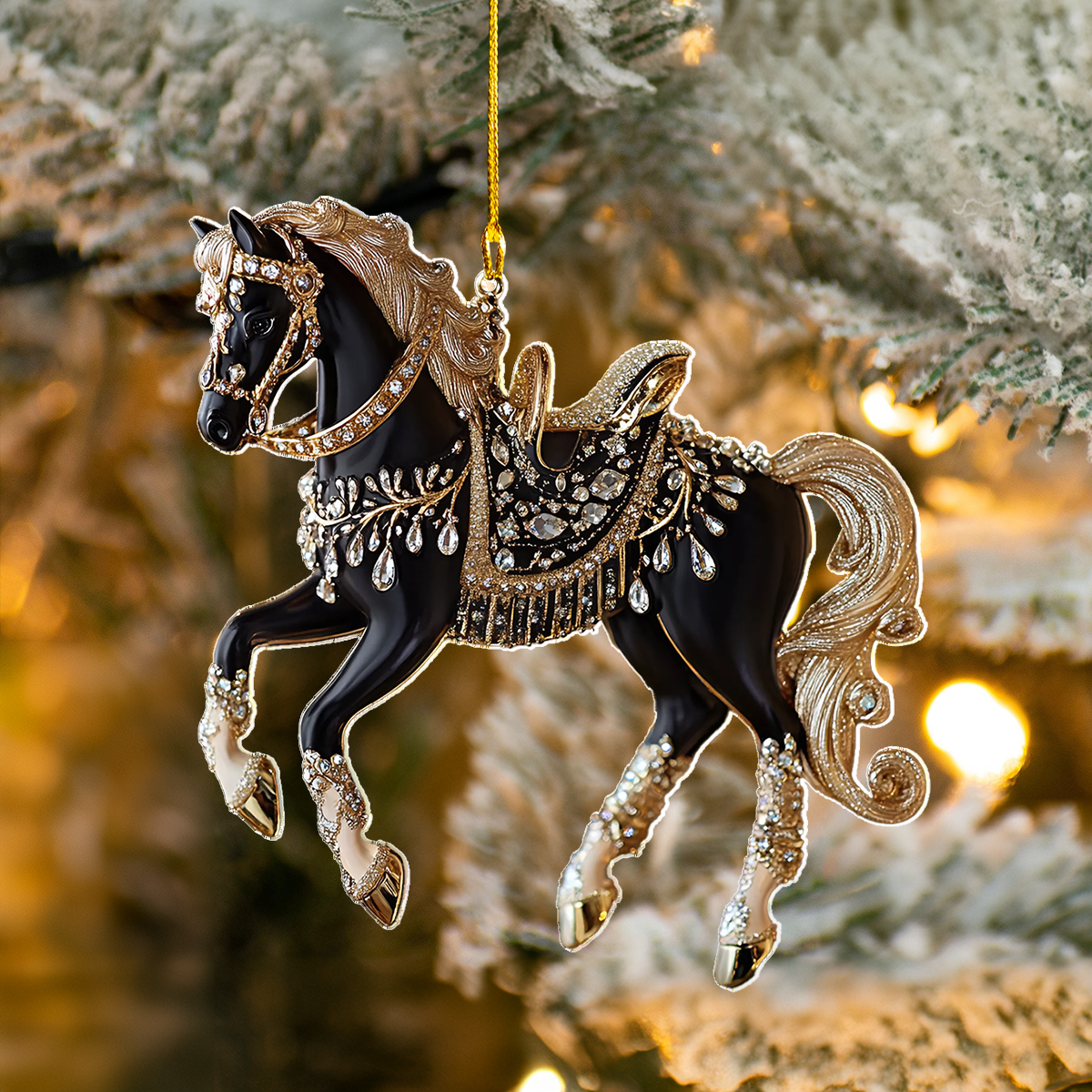 Acrylic Ornament Ebony Horse Majesty Joyful Tree Ornament Collection