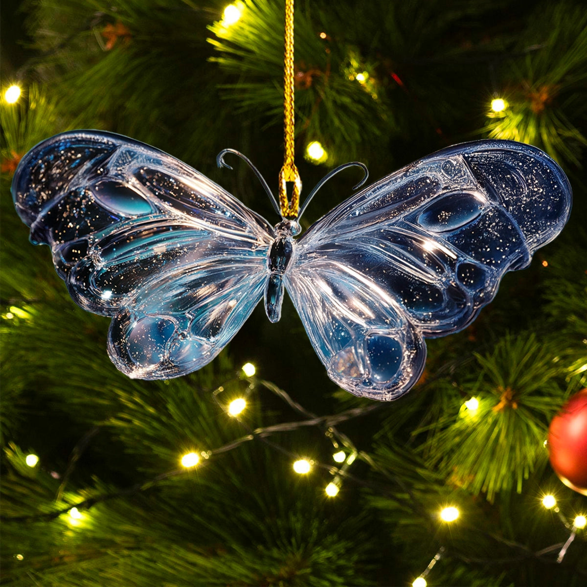 Acrylic Ornament Enchanted Blue Butterfly Beautiful Home Ornament Gift