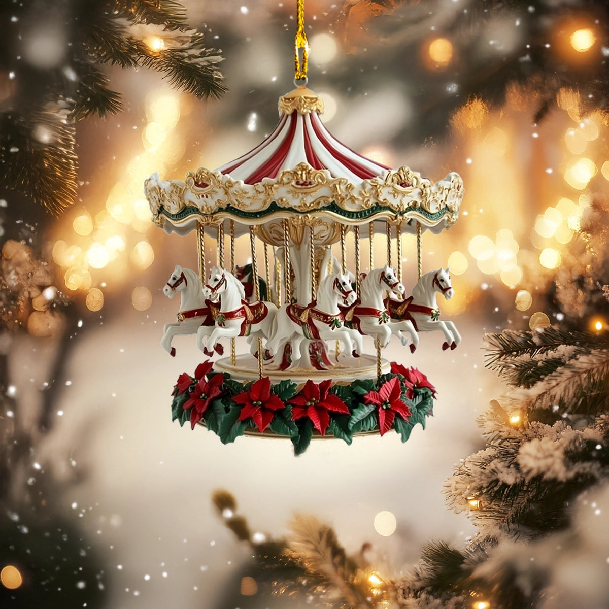 Acrylic Ornament Enchanted Christmas Carousel Perfect Merch Gift Idea