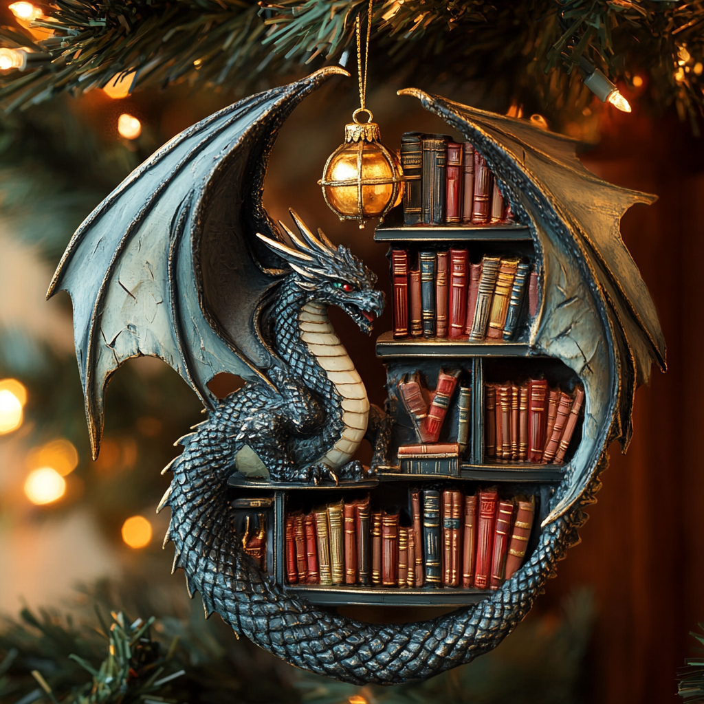 Acrylic Ornament Enchanted Tome Protector Cozy Christmas Tree Decoration