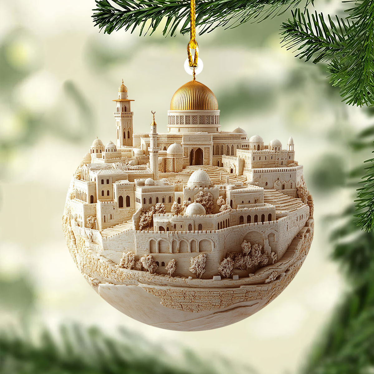 Acrylic Ornament Eternal Jerusalem City Of Faith Christmas Ornament for Merch Lovers