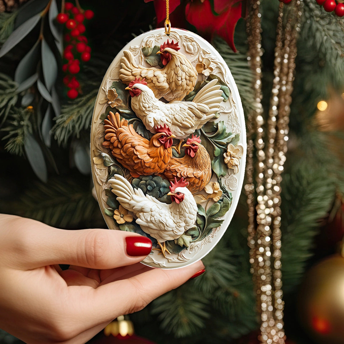 Acrylic Ornament Farmhouse Flock Keepsake Beautiful Home Ornament Gift Charming Merch For Christmas