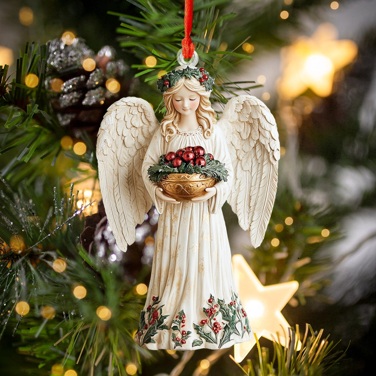 Acrylic Ornament Festive Angel In Christmas Day Adorable Ornament For Friends Lovely Holiday Ornament Gift