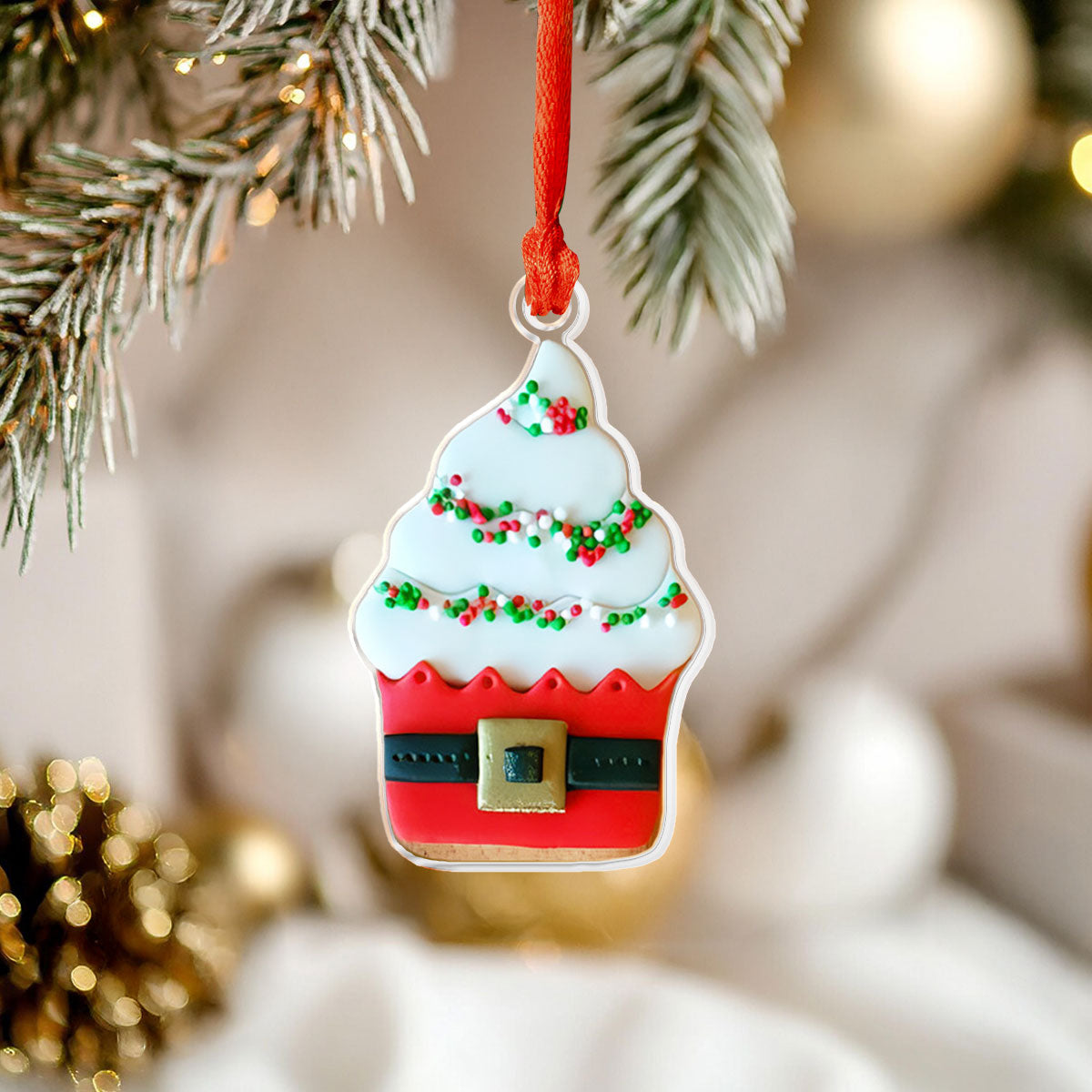 Acrylic Ornament Festive Cake Bliss Trendy Everyday Merch Gift Heartfelt Ornament For Mom