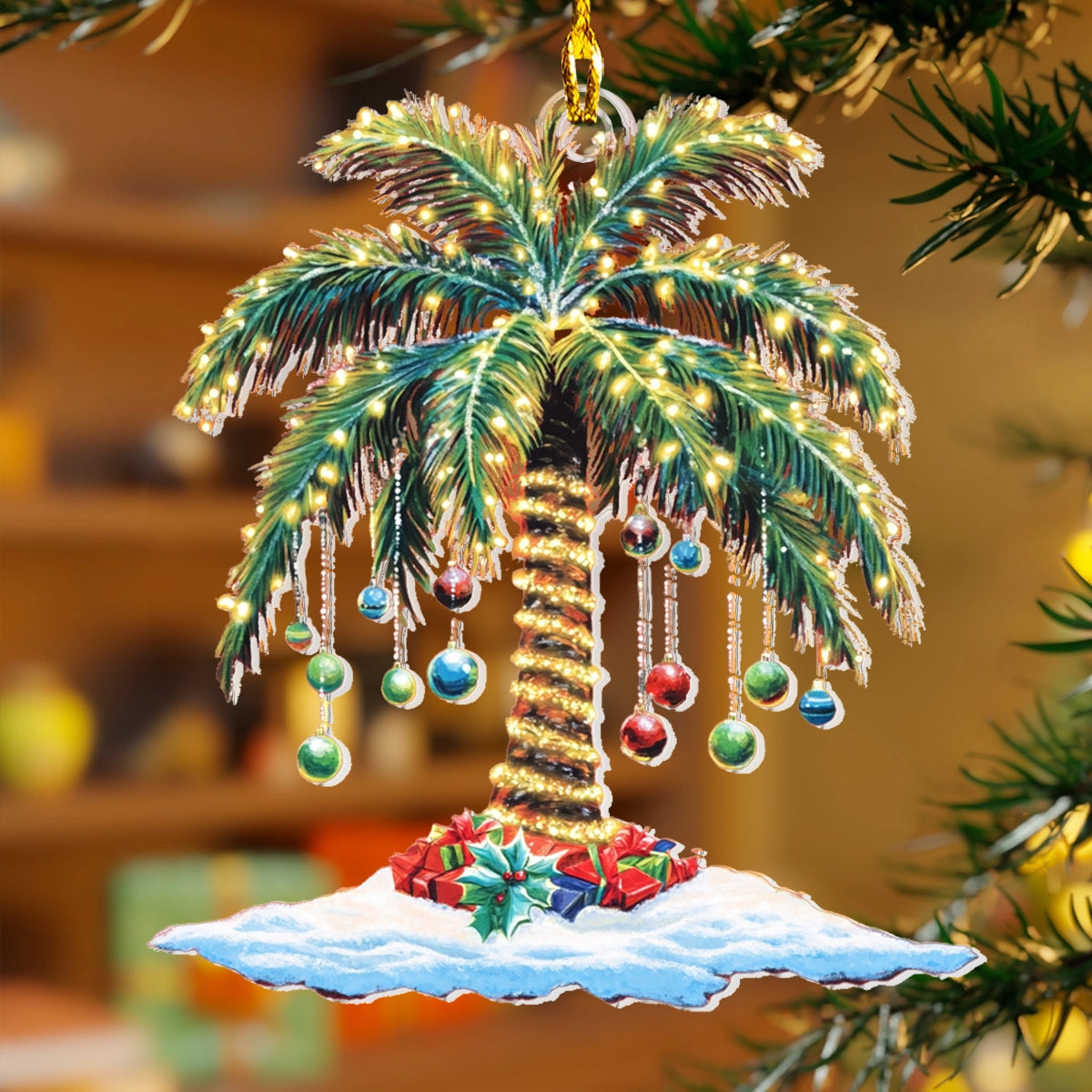 Acrylic Ornament Festive Christmas Palm Heartwarming Family Ornament Keepsake