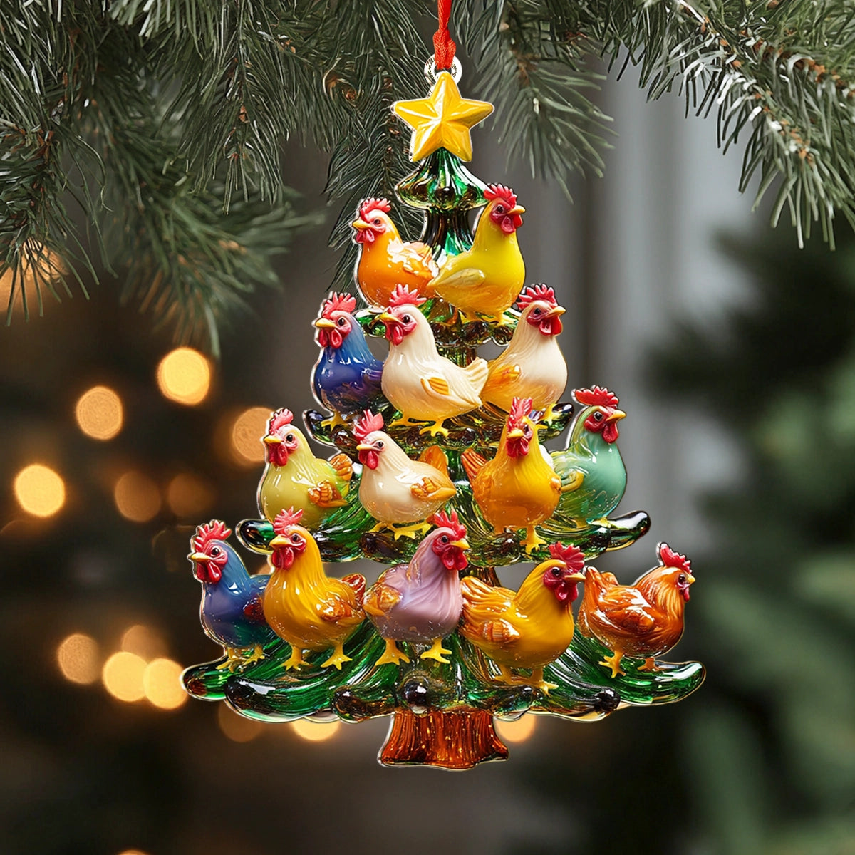 Acrylic Ornament Festive Flock Christmas Tree Beautiful Christmas Ornament