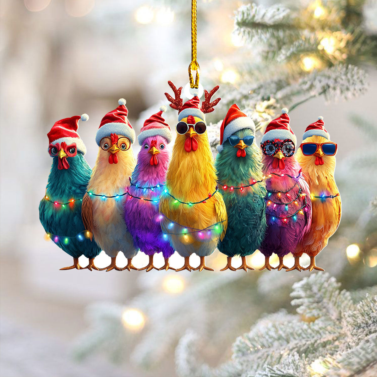 Acrylic Ornament Festive Flock Fun Joyful Tree Ornament Collection
