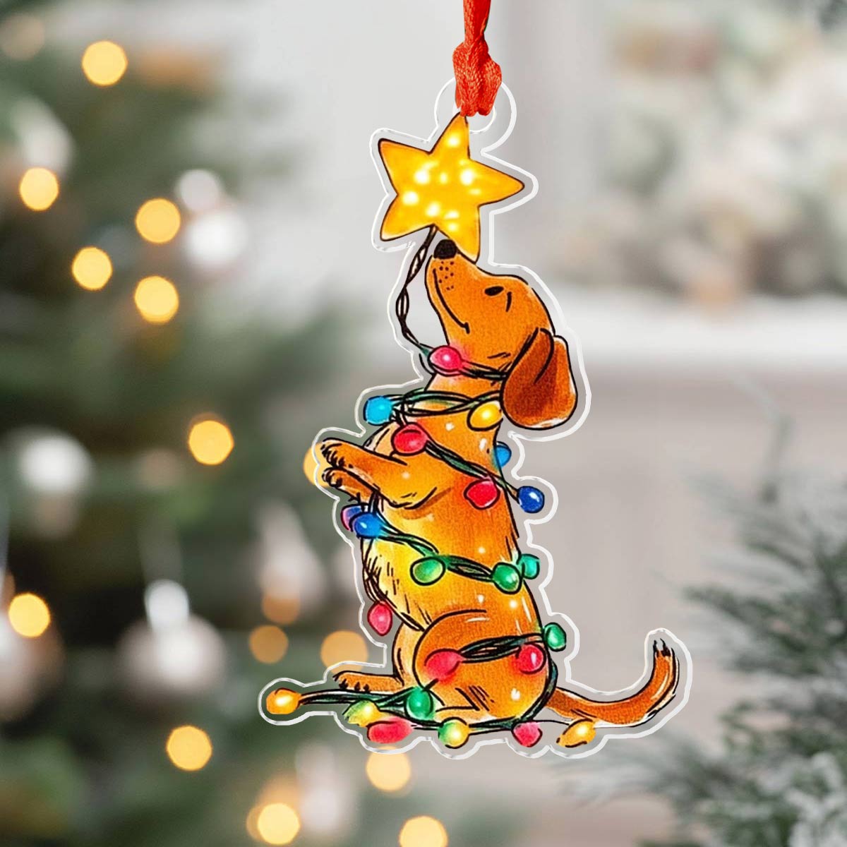 Acrylic Ornament Festive Friend Festive Christmas Tree Ornament