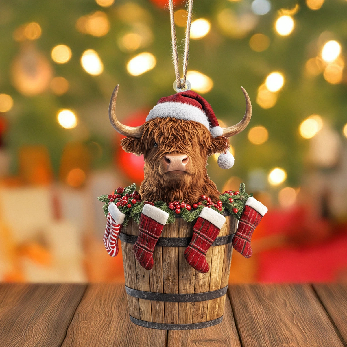 Acrylic Ornament Festive Highland Spirit Charming Holiday Home Decoration