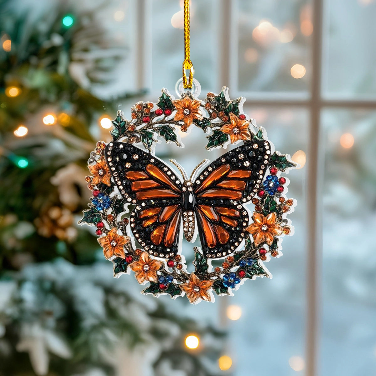 Acrylic Ornament Festive Monarch Elegance Heartwarming Holiday Decoration