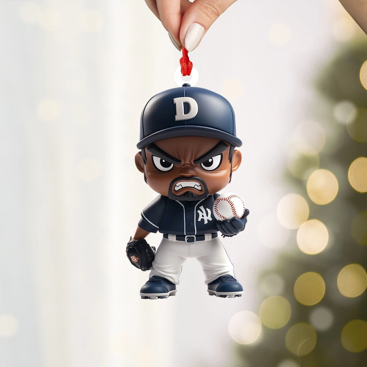 Acrylic Ornament Fierce Pitcher Baseball Heartwarming Family Ornament Keepsake