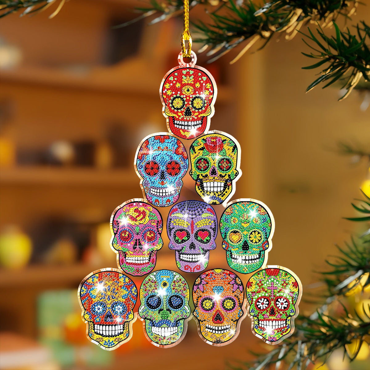 Acrylic Ornament Fiesta Of Skulls Thoughtful Ornament For Dad