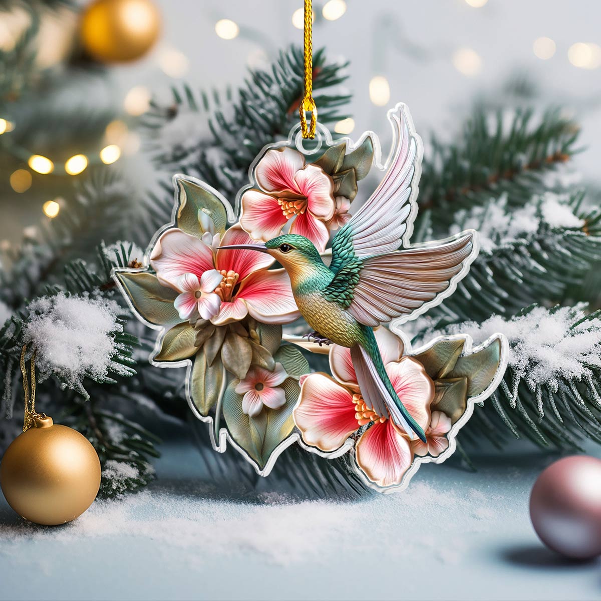 Acrylic Ornament Floral Flight Pack Discount Trendy Everyday Merch Gift Heartwarming Family Ornament Keepsake