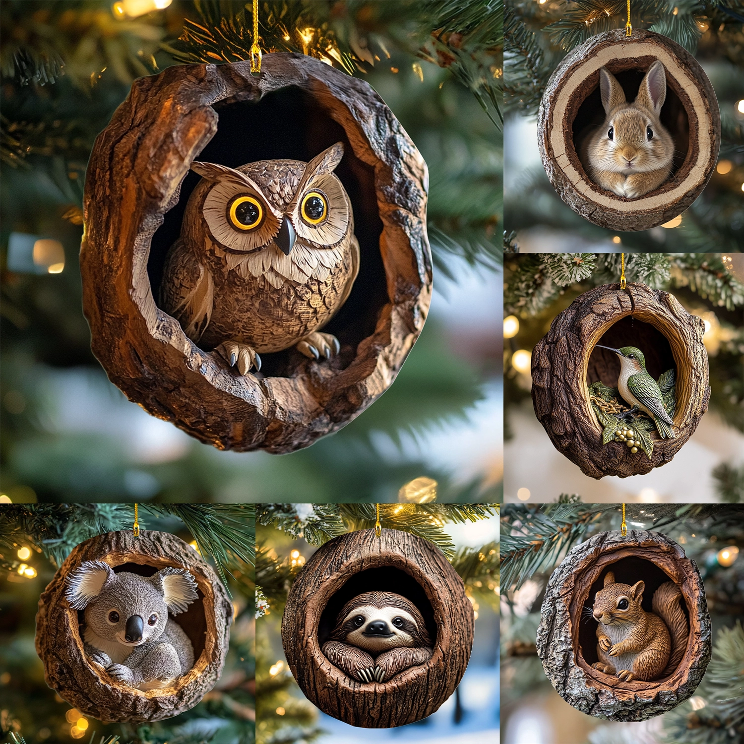 Acrylic Ornament Forest Woodland Wonders Collection Festive Living Room Ornament