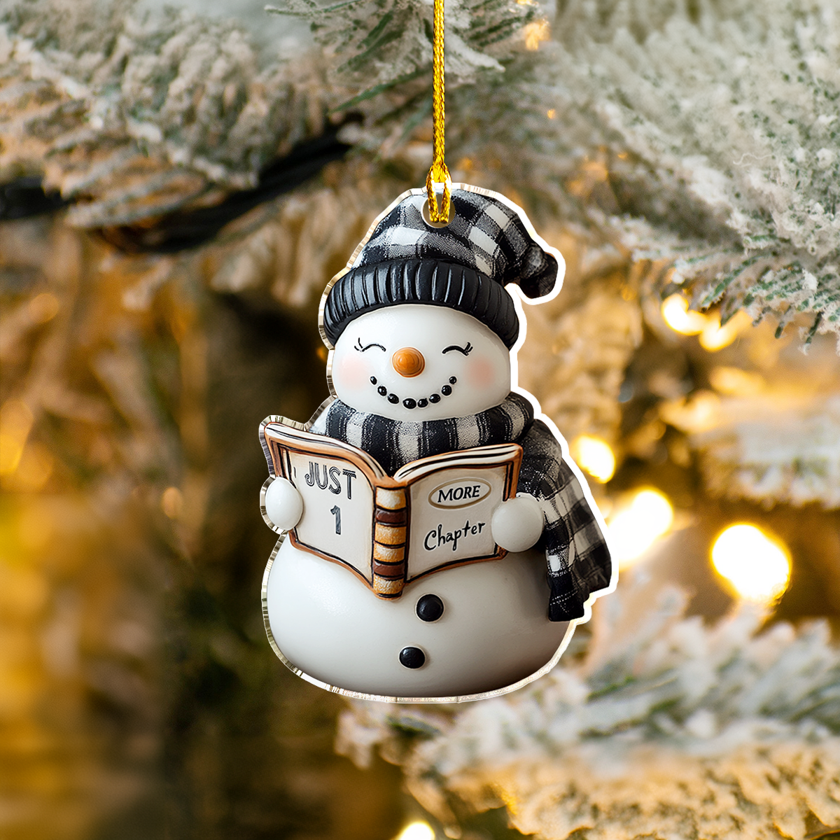Acrylic Ornament Frosty Just One More Chapter Snowman Beautiful Home Ornament Gift