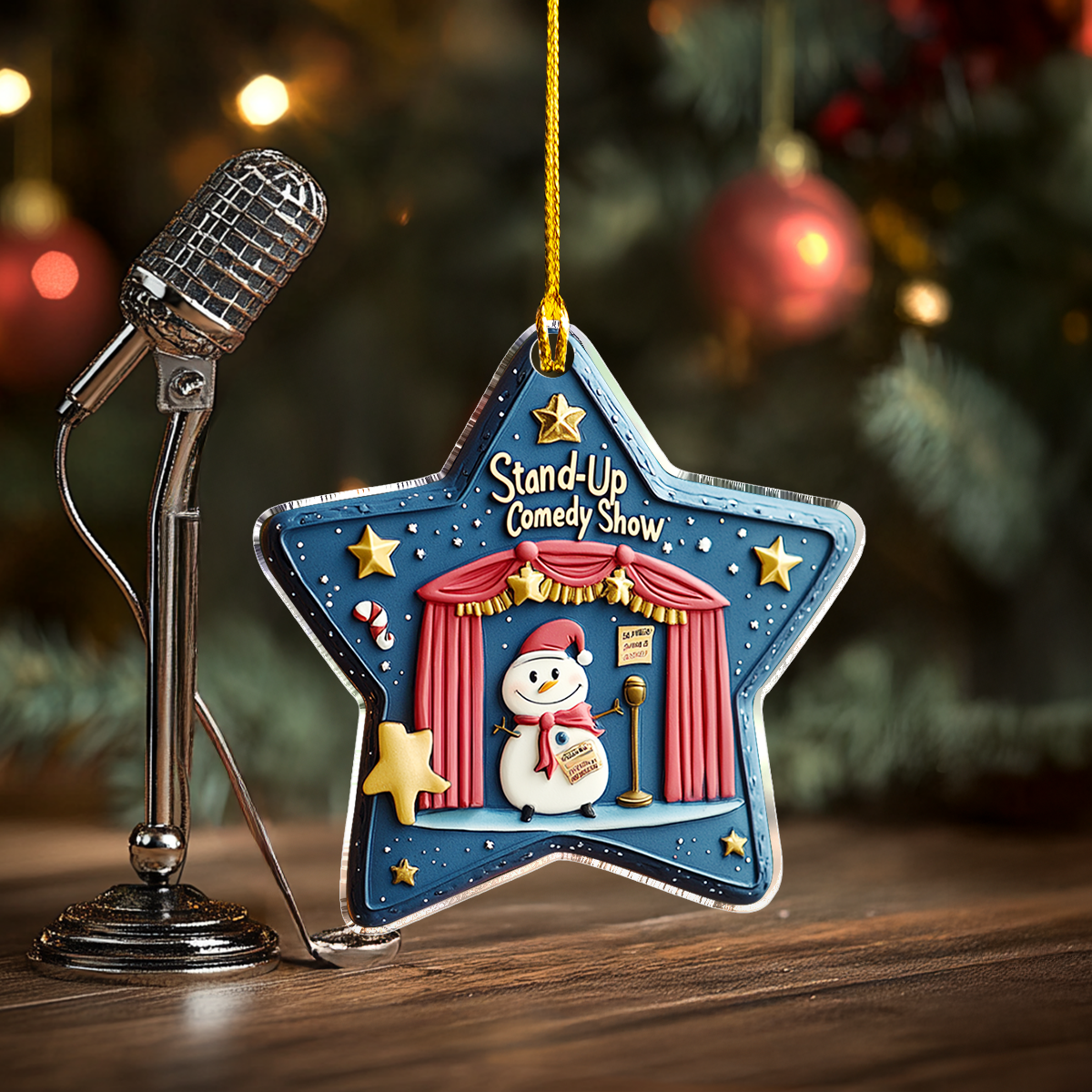 Acrylic Ornament Frosty Standup Comedy Star Beautiful Ornament For Family
