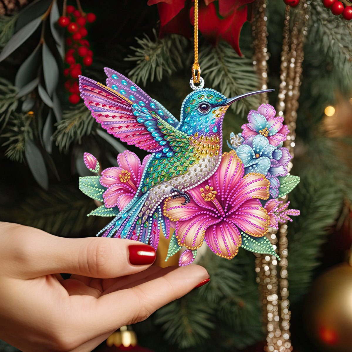 Acrylic Ornament Garden Jewel Hummingbird Christmas Ornament for Merch Lovers