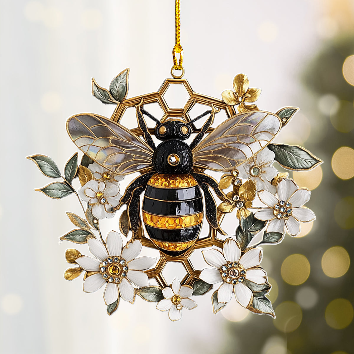 Acrylic Ornament Gemstone Bee Must-Have Holiday Tree Ornament