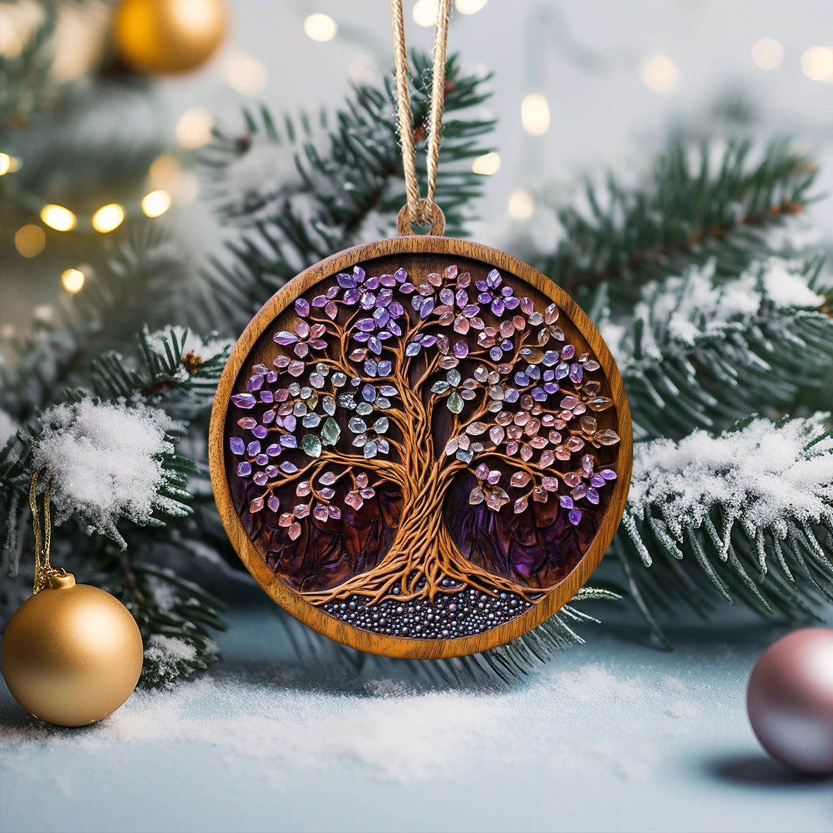 Acrylic Ornament Gemstone Tree Of Life Special Holiday Tree Decor