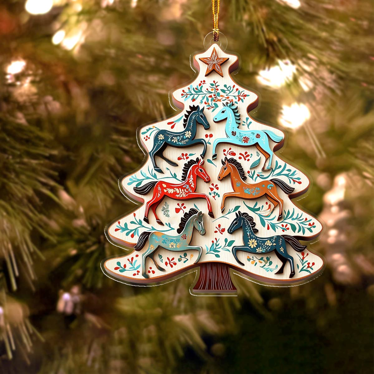 Acrylic Ornament Gentle Horses Christmas Tree Joyful Tree Ornament Collection