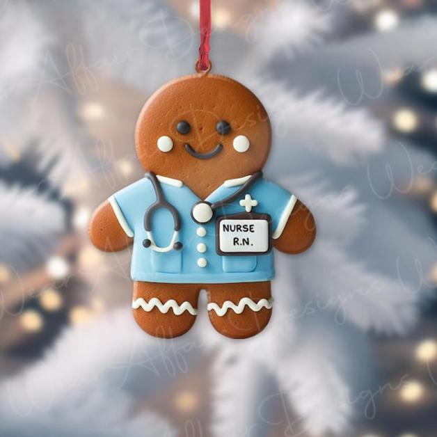 Acrylic Ornament Gingerbread Nurse Perfect Holiday Tree Decoration