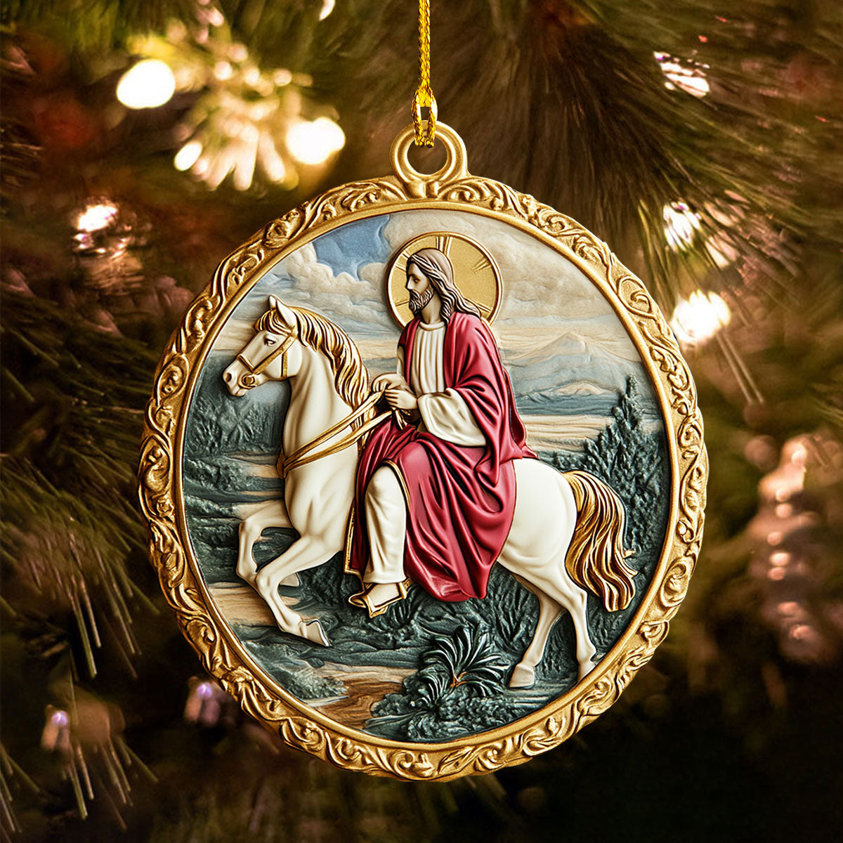 Acrylic Ornament Glorious King On The White Horse Thoughtful Ornament For Dad