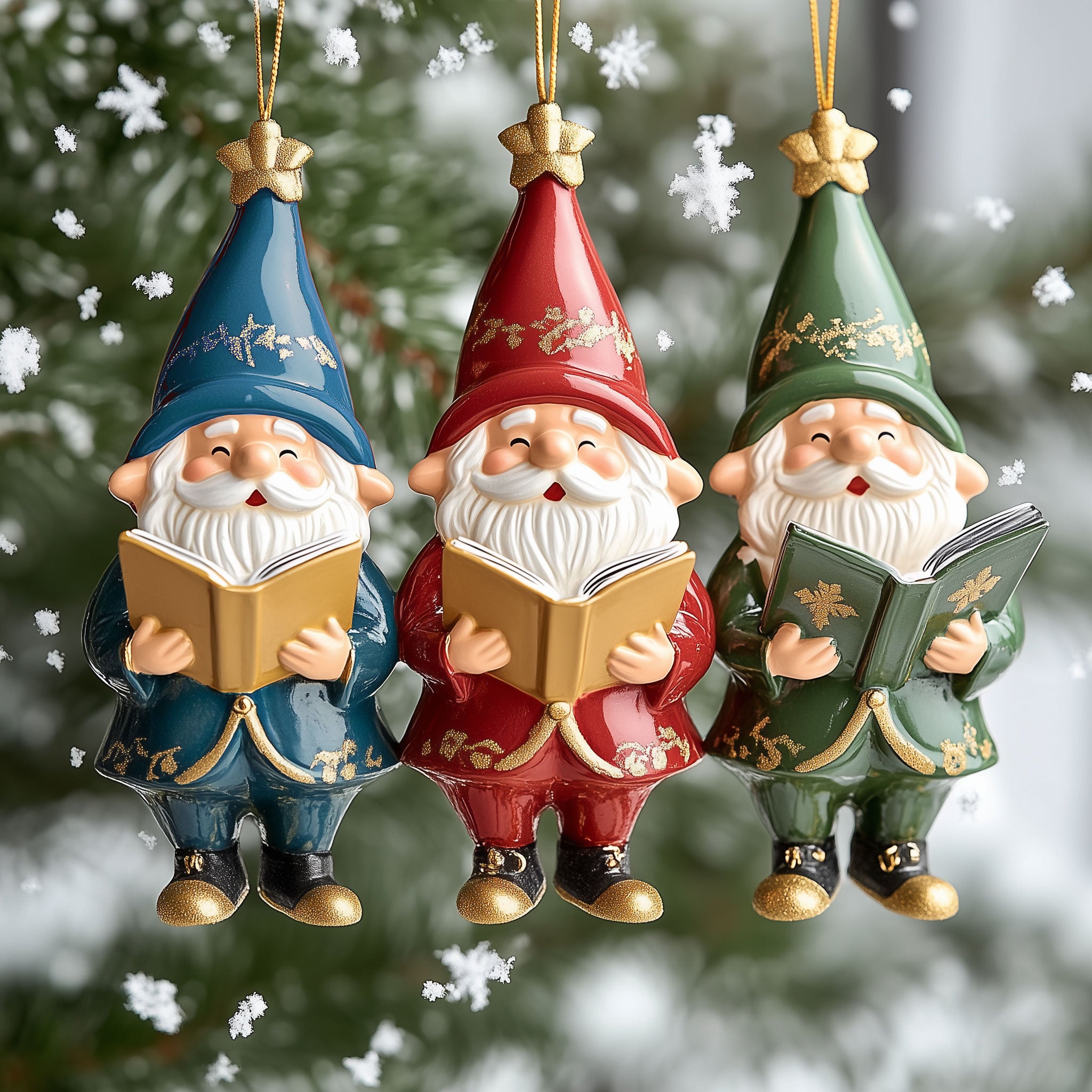 Acrylic Ornament Gnome Caroler Collection Special Holiday Tree Decor