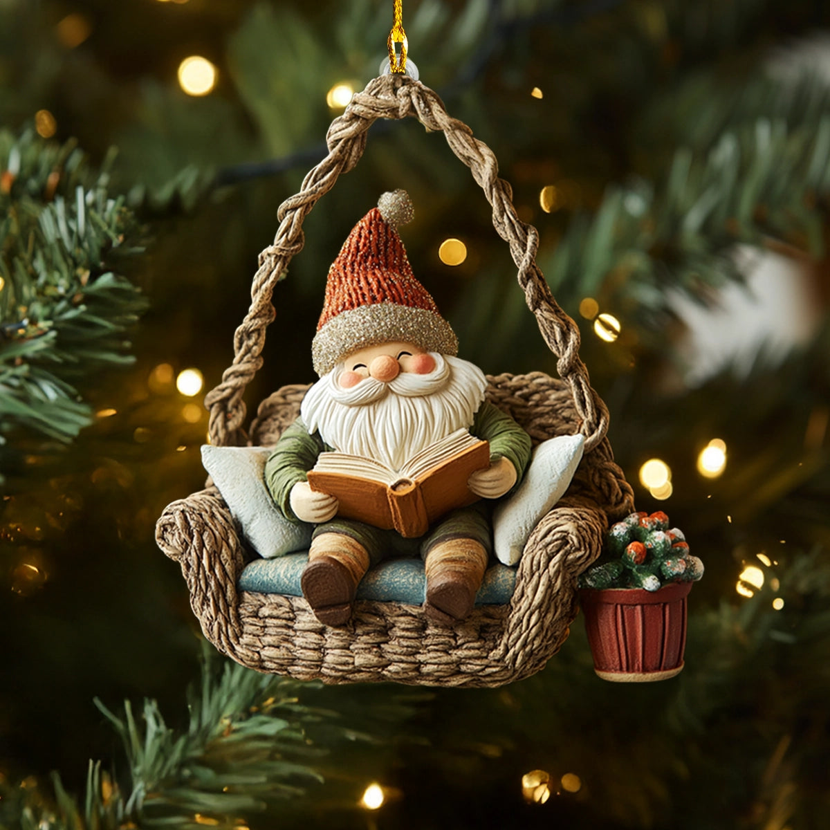 Acrylic Ornament Gnomes Reading Nook Beautiful Ornament For Family