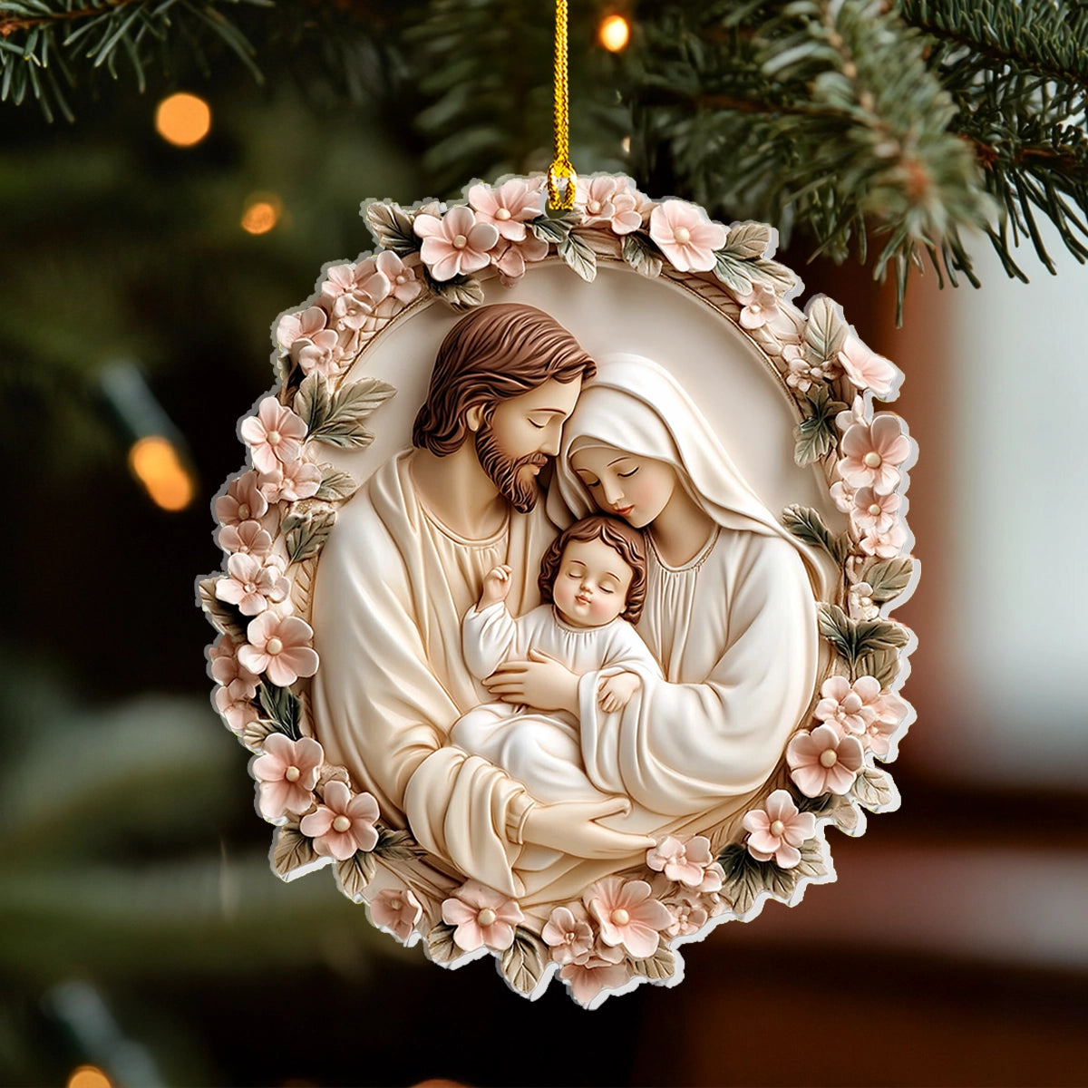 Acrylic Ornament God Family Divine Embrace Heartwarming Holiday Decoration