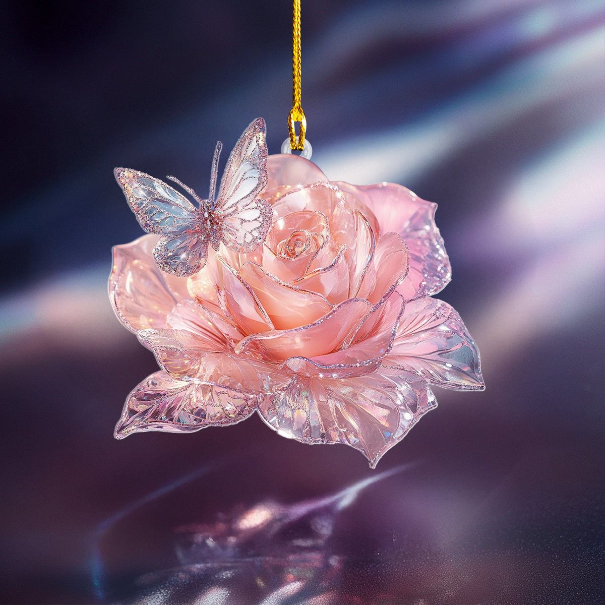 Acrylic Ornament Gorgeous Crystal Rose Memorable Merch Keepsake