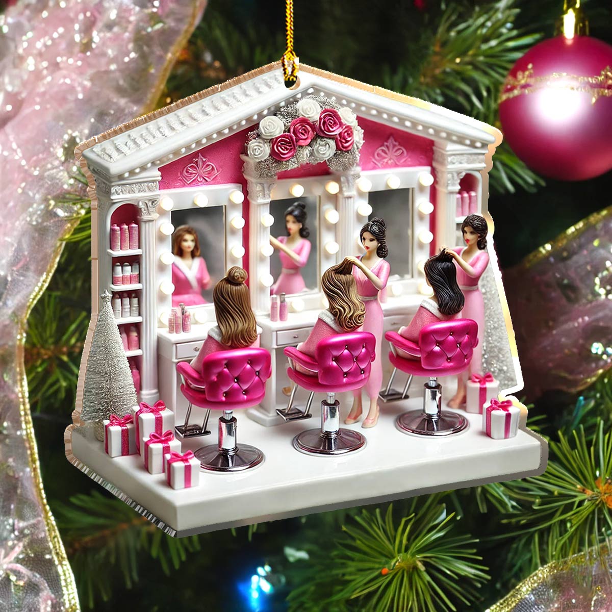 Acrylic Ornament Gorgeous Roses Hair Salon Perfect Merch Gift Idea