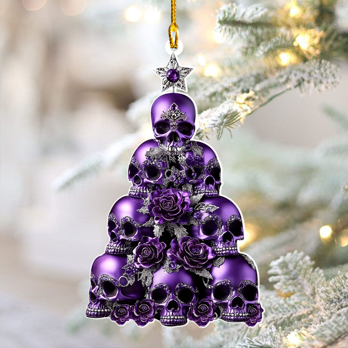 Acrylic Ornament Gothic Skullmas Tree Magical Christmas Spirit Ornament