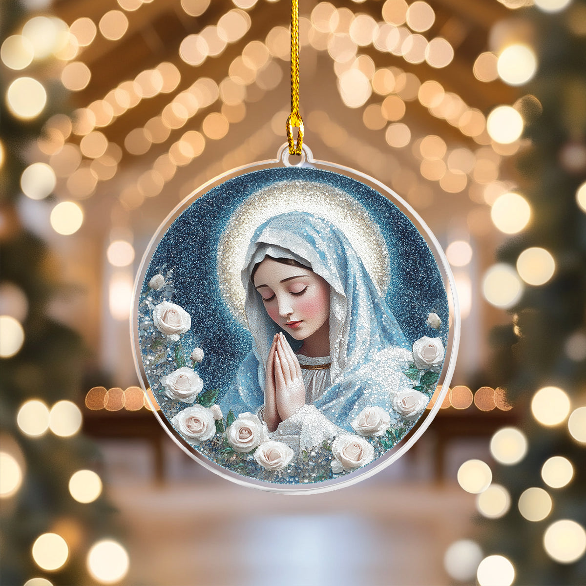 Acrylic Ornament Graceful Sequin Maria Cute Custom Christmas Ornament