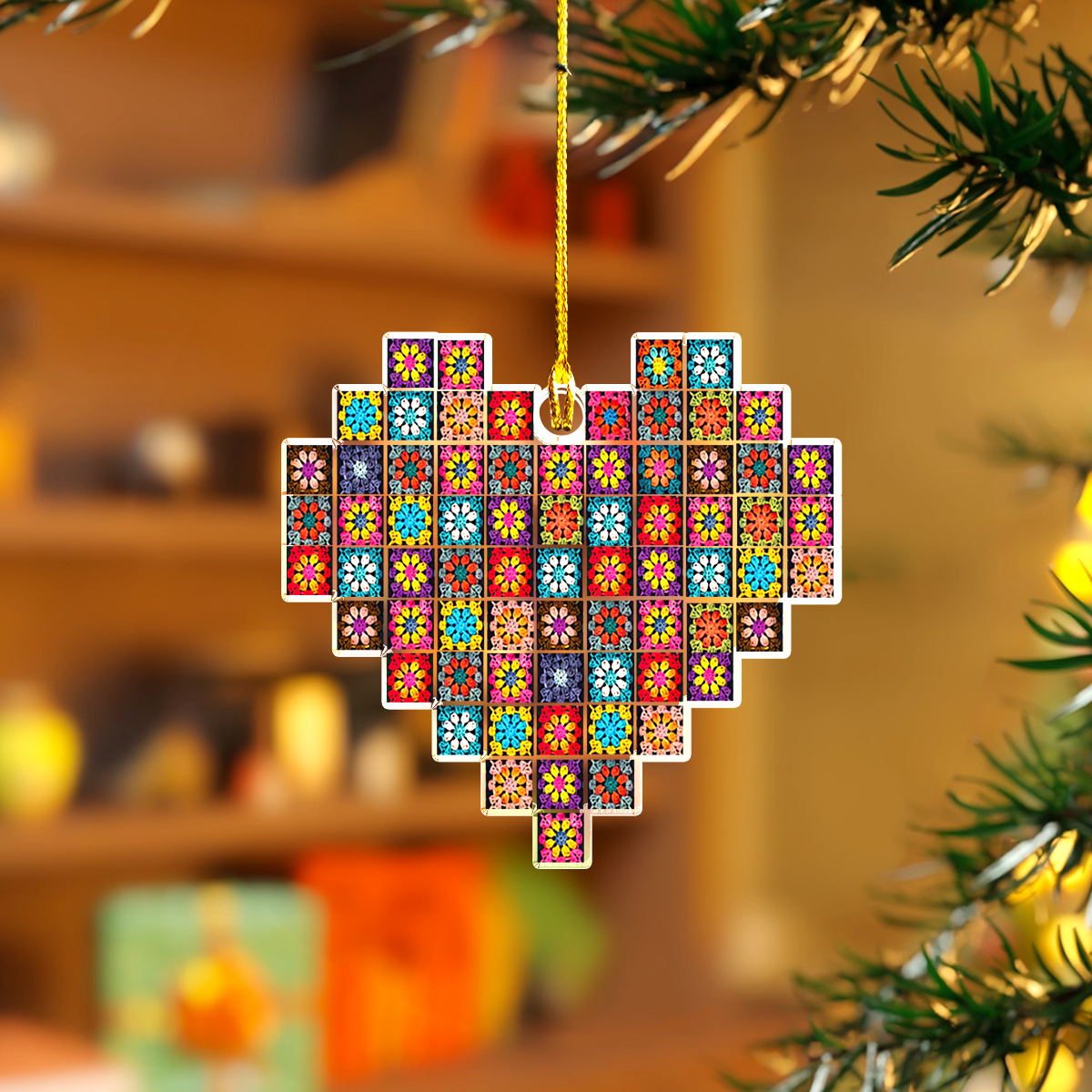 Acrylic Ornament Granny Love Crochet Creative Printed Merch Design Lovely Holiday Ornament Gift