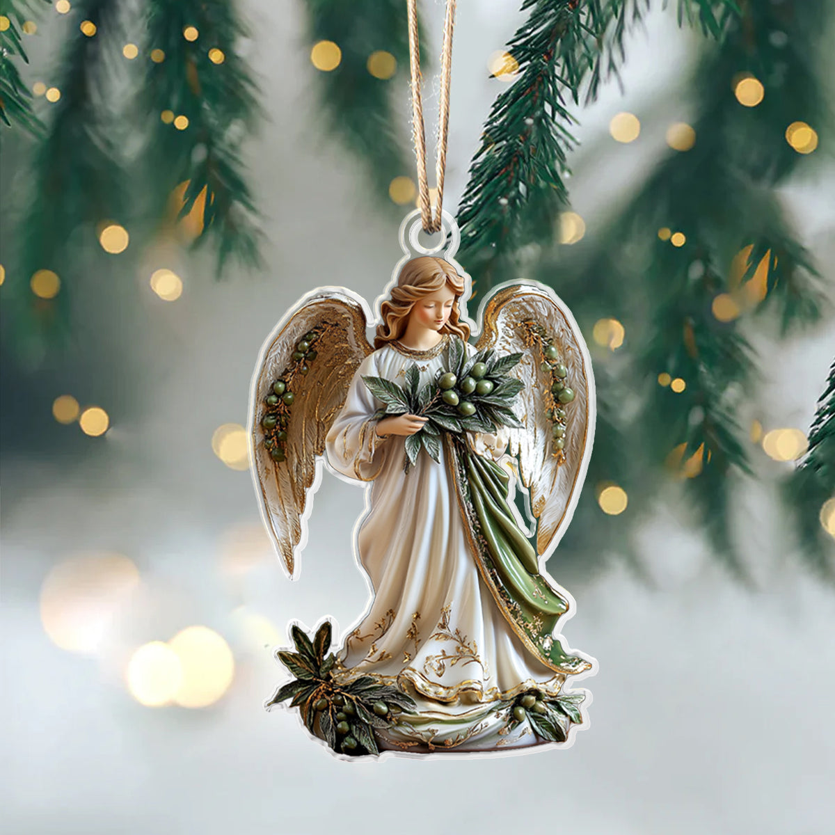 Acrylic Ornament Guardian Angel Charming Personalized Ornament